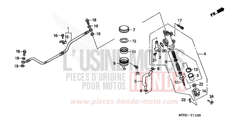 HAUPTBREMSZYLINDER, H. von CB1300 Super Bold'or ABS RICH RED METALLIC (R255) von 2002